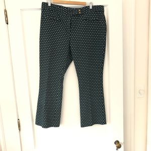 Cute cropped navy & green textured pants Size 14